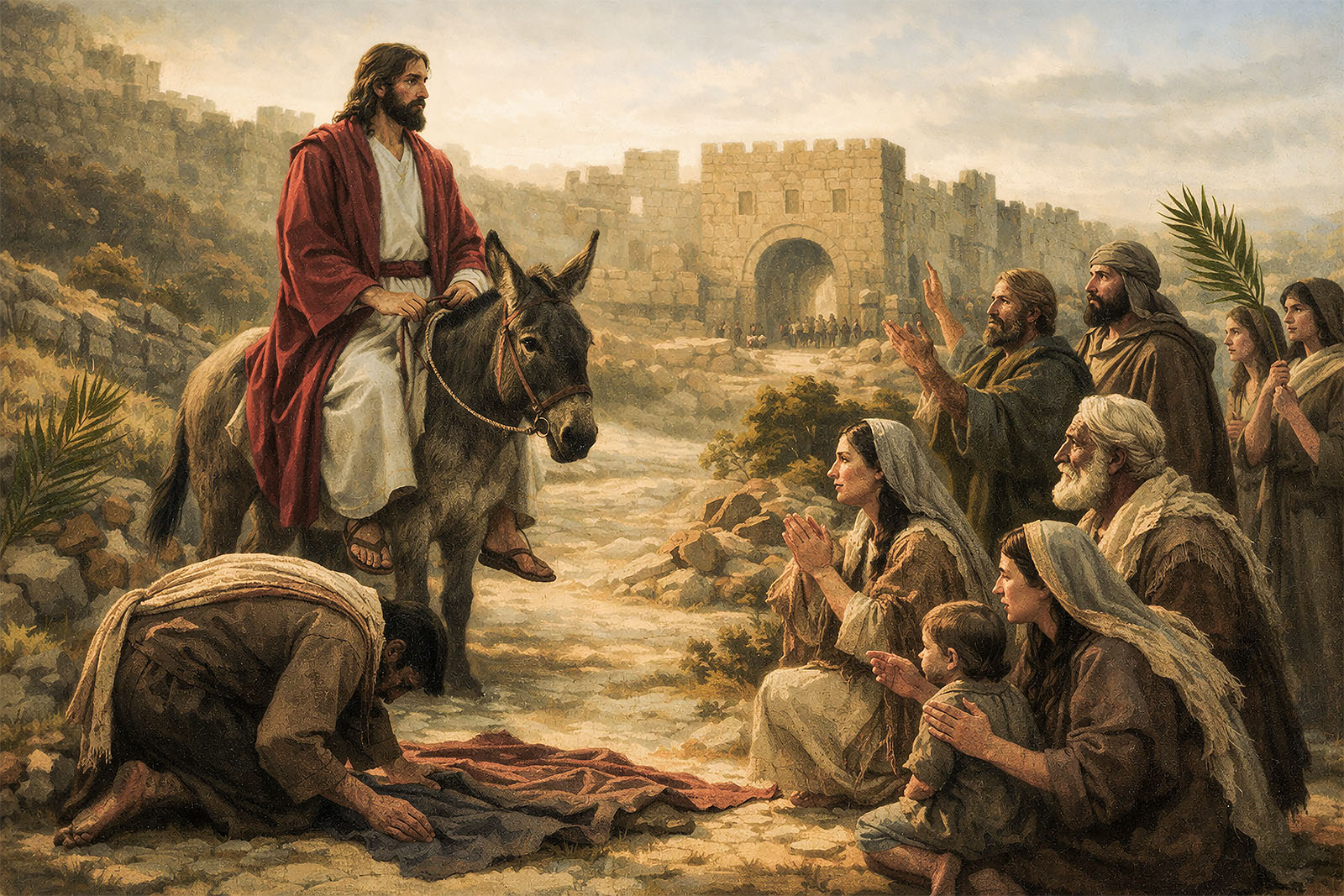 “Children of the kingdom” greet Jesus on His approach to Jerusalem.